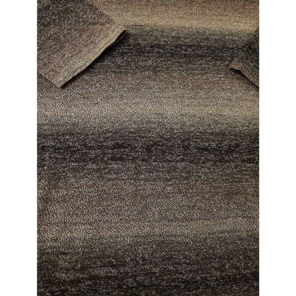 Croft & Barrow 2X brown striped top with 3/4 sleeves - Picture 2 of 6